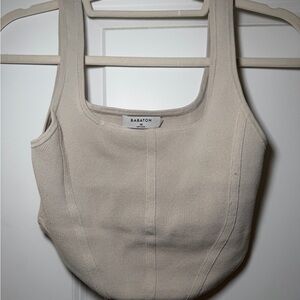 Aritzia Babaton light beige knit corset top